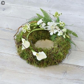 Eco friendly White Calla Wreath