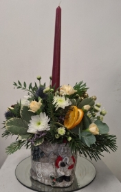 Christmas candle arrangement