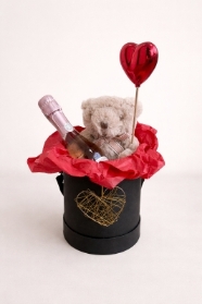 Cutesy Teddy and Prosecco Hatbox